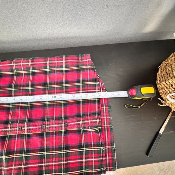 L.L. Bean  Men’s Flannel Shirt Red Tartan Plaid Long Sleeve Christmas CabinCore - Picture 8 of 10